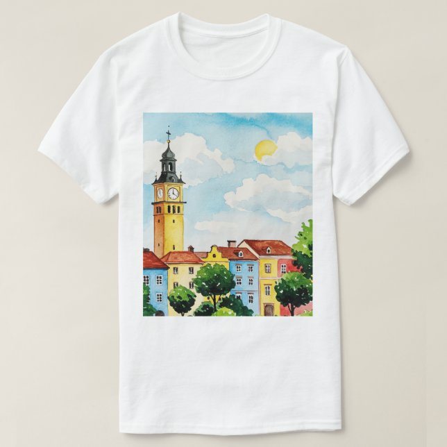Europeisk stadsbild t shirt (Design framsida)