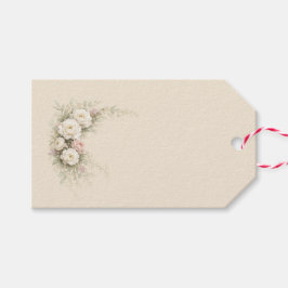 Europeisk trädgårdsblommig konst presentetikett