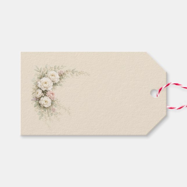Europeisk trädgårdsblommig konst presentetikett (Framsidan (Horizontal))