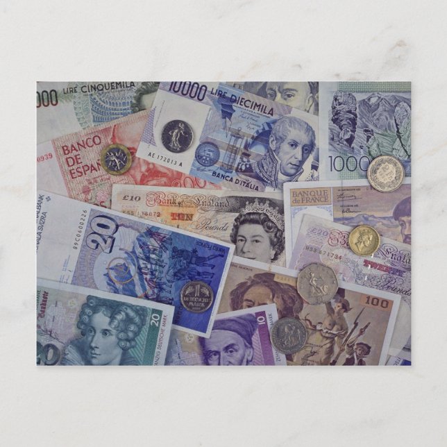 Europeisk valuta vykort (Framsida)