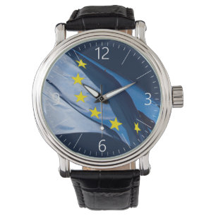 Europeiska flagga armbandsur