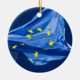 Europeiska flagga julgransprydnad keramik