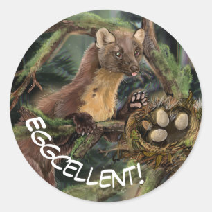 Europeiska Gräs Marten Runt Klistermärke