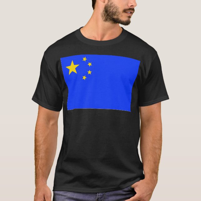 Europeiska kinesiska Flagga. T Shirt (Framsida)