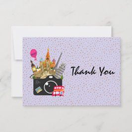 Europeiska landmärken med kamera-Tack Tack Kort