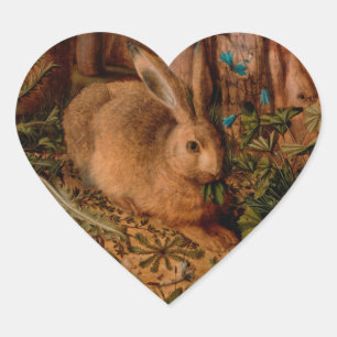 Europeiska målarkanin År 2023 Heart Sticker Hjärtformat Klistermärke