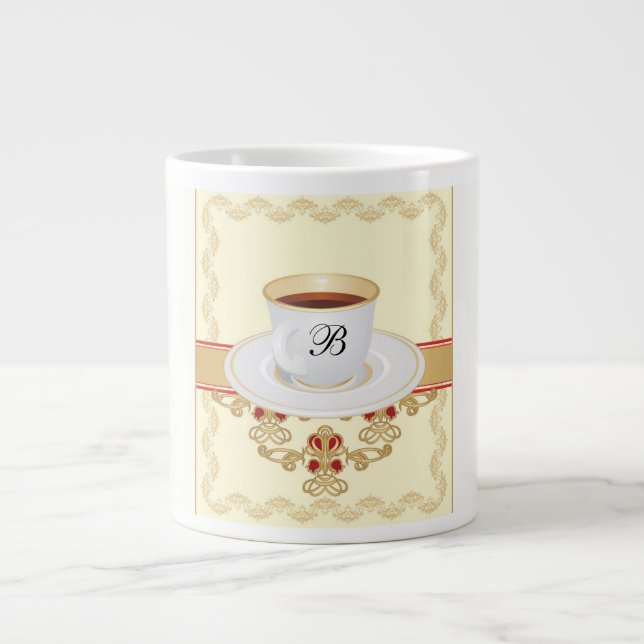 Europeiska Monogramkaffe Kopp Brev B Jumbo Mugg (Framsidan)