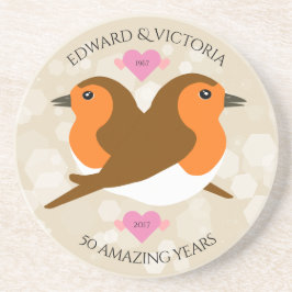 Europeiska Robins Lovebird - årsdag Underlägg