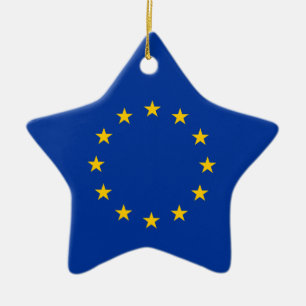 Europeiska union - EGflagga Julgransprydnad Keramik