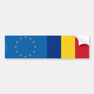 Europeiska union & rumänsk flaggorbildekal bildekal