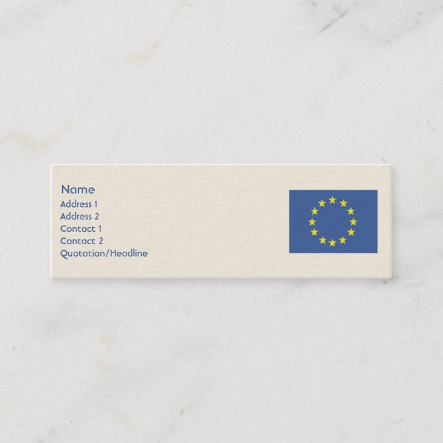 Europeiska union - smala mini visitkort (Framsida)
