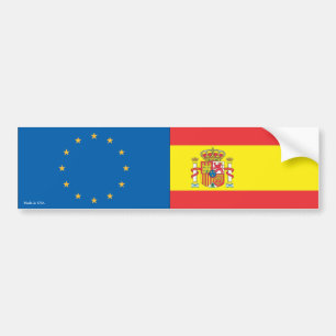Europeiska union- & spanjorflaggorbildekal bildekal
