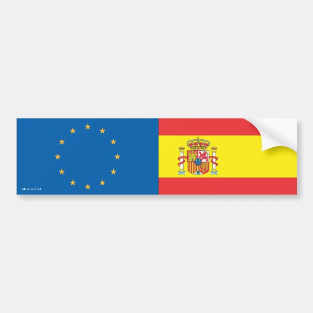 Europeiska union- & spanjorflaggorbildekal bildekal (Framsidan)