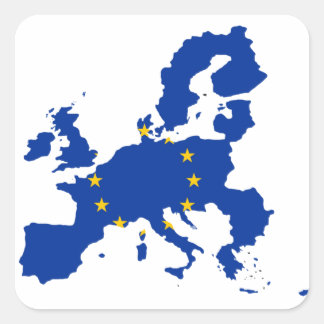 Europeiska unionen Flagga Karta Fyrkantigt Klistermärke