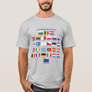Europeiska unionen Flaggor EU Land T-Shirt