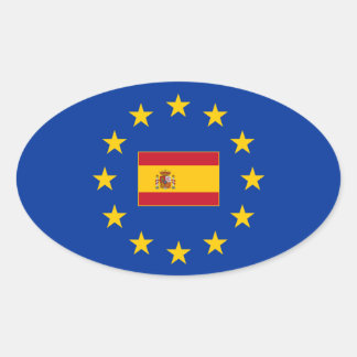 Europeiska unionen: Oval Sticker Ovalt Klistermärke