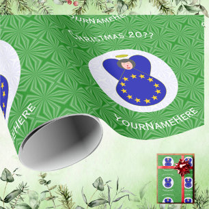 Europeiska unionens ängel julflagga Personlig Presentpapper