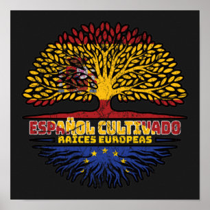 Europeiska unionens Europa - Spanien - Träd Poster