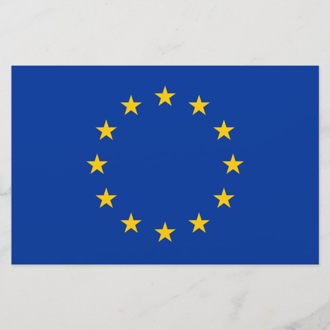 Europeiska unionens Flagga (EU) (Europa) Brevpapper (Framsida)