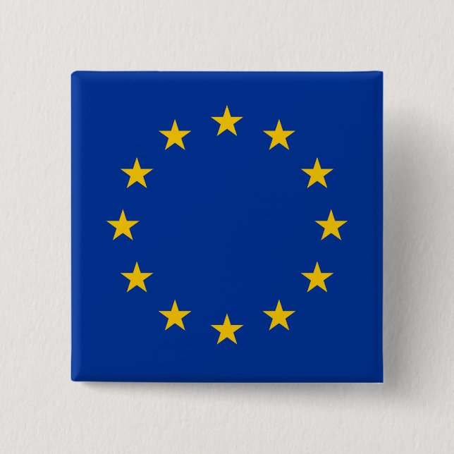 Europeiska unionens Flagga (EU) (Europa) Knapp (Framsida)
