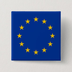 Europeiska unionens Flagga (EU) (Europa) Knapp