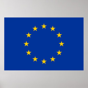 Europeiska unionens Flagga (EU) (Europa) Poster