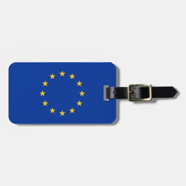 Europeiska unionens flagga Luggage Tag Bagagebricka (Horisontell Framsida)