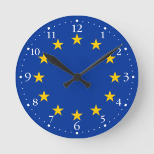 Europeiska unionens flagga rund klocka