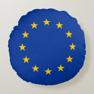 Europeiska unionens flagga rund kudde