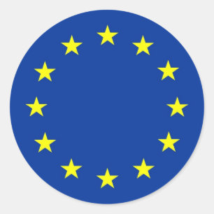 Europeiska unionens flagga runt klistermärke