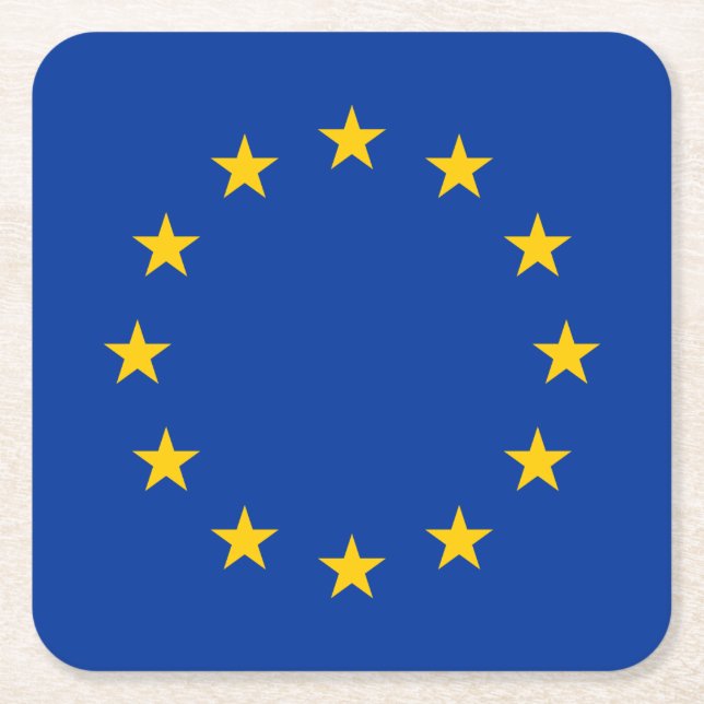 Europeiska unionens flagga underlägg papper kvadrat (Framsidan)