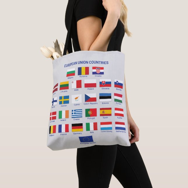 Europeiska unionens Flaggor EU Land Tote Bag Tygkasse (Närbild)