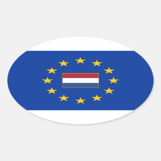 Europeiska unionens nederländska Oval Sticker Ovalt Klistermärke