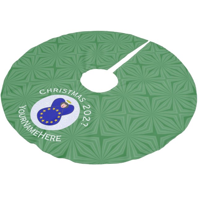 Europeiska unionens Personlig för julgranar i änge Julgransmatta Borstad Polyester (Vinklad)