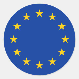 Europeiska unionens rundklistermärken för flagga runt klistermärke