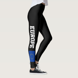 Europeiska unionflaggadamasker för sportkondition leggings