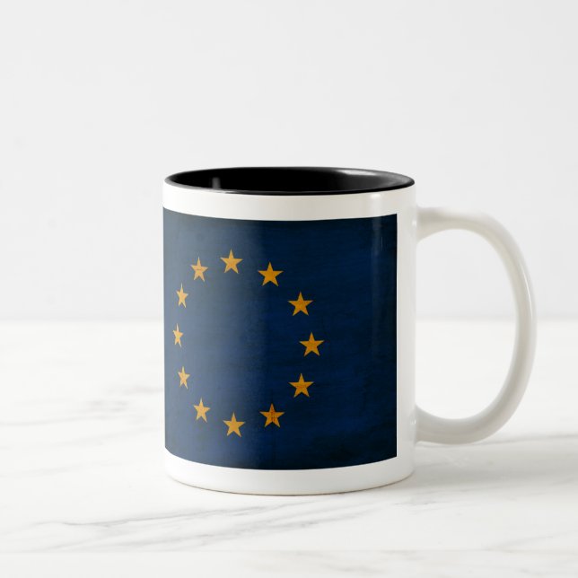 Europeiska unionflaggamugg Två-Tonad mugg (Höger)