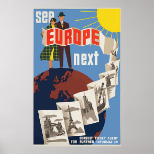 Europeiska Vintage resor Poster