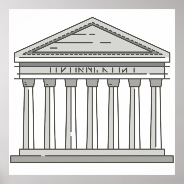 Europeiskt gammalt romanpanteon temple WorldLandma Poster (Framsidan)