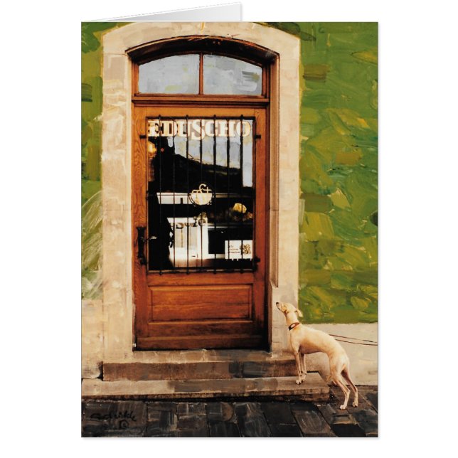 Europékaffe - original- målning av C. Schridde OBS Kort (Framsidan)