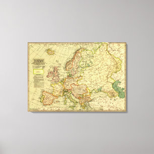 EuropePanoramic MapEurope Canvastryck