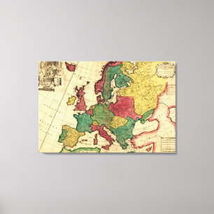 EuropePanoramic MapEurope Canvastryck