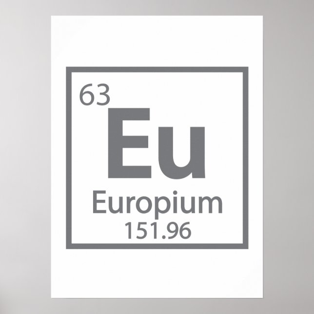 Europium - Europe Science Periodic Bord design Poster (Framsidan)
