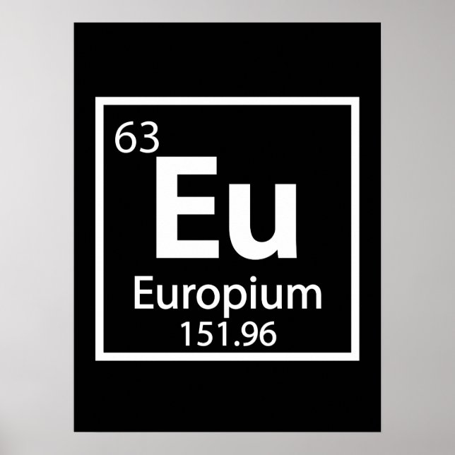 Europium - Europe Science Periodic Bord design Poster (Framsidan)