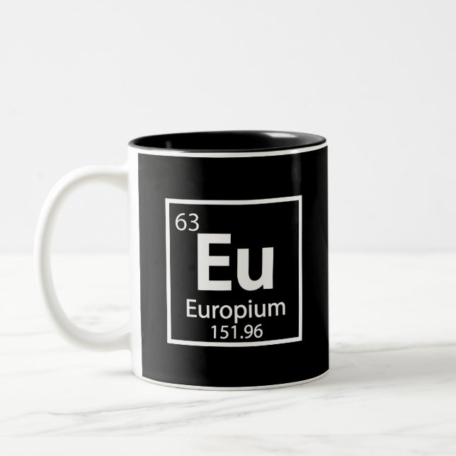 Europium - Europe Science Periodic Table design Två-Tonad Mugg (Vänster)