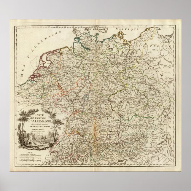 Europos postvägar poster (Framsidan)