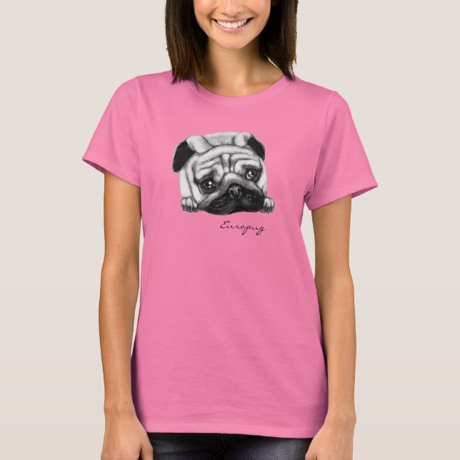 Europug Ledsen Dam Ringer T-Shirt (Framsida)
