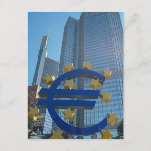 Eurosymbol vid Europeiska centralbanken i Frankfur Vykort