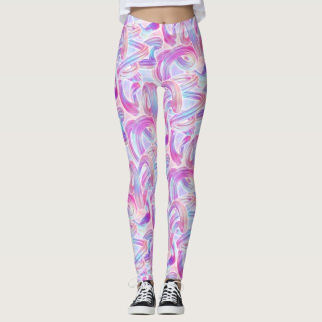 Eurotakts holorave - rosa och blått: leggings (Framsida)