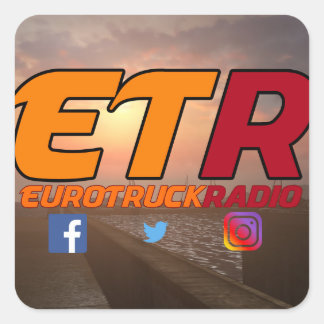 EuroTruckRadio Sticker Pack Design #1 Fyrkantigt Klistermärke
